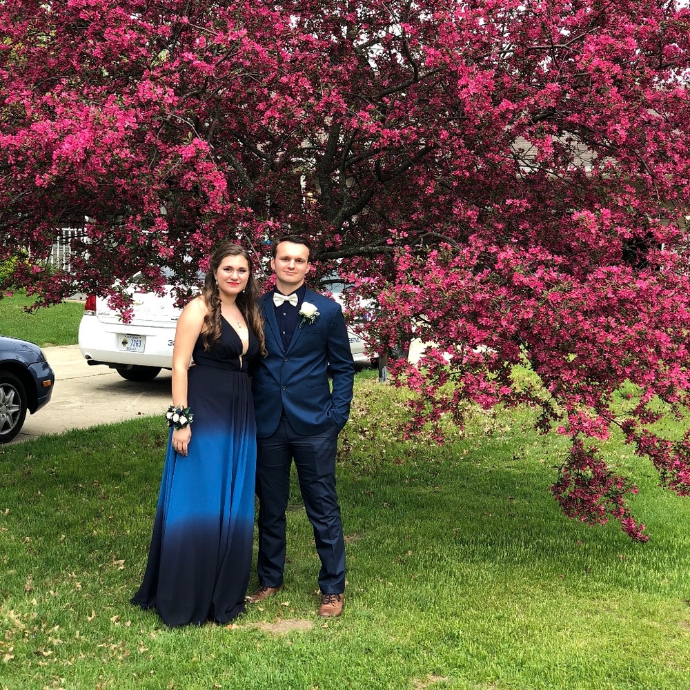 Beautiful Variegated Blue Prom Dress